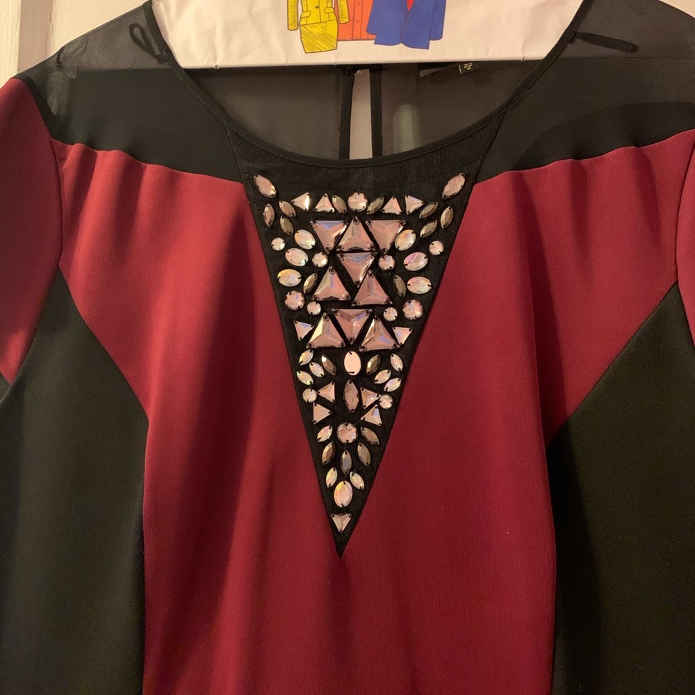 Dorothy Perkins Neoprene Embellished Dress - Picture 2 of 2